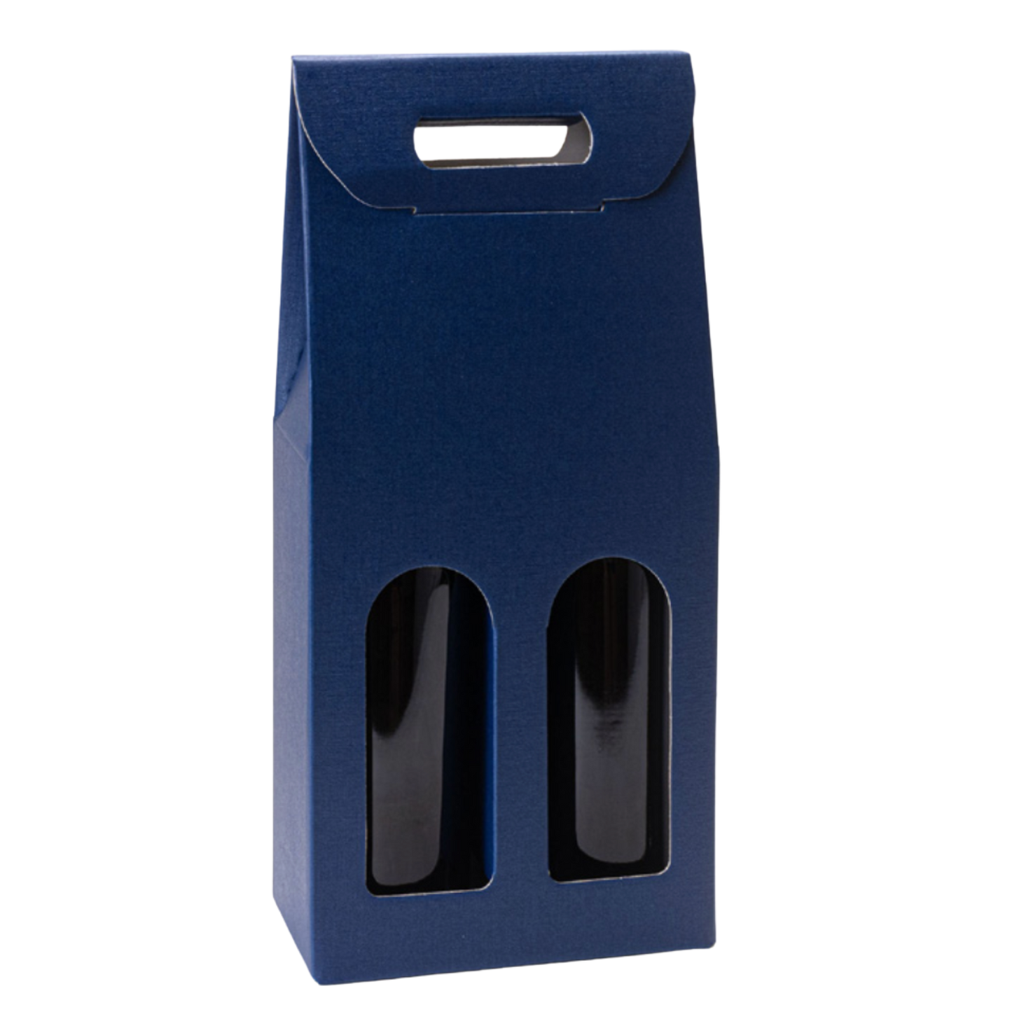 Caixa Fibra Azul com janela- 2 Garrafas